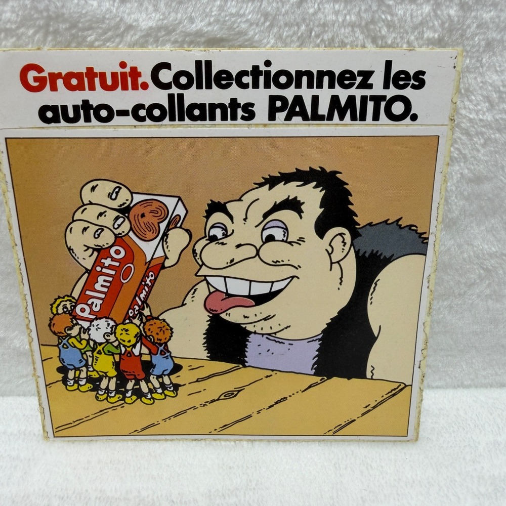 Vintage Palmito French Biscuit Advertising Sign Comic Character Illustration Art